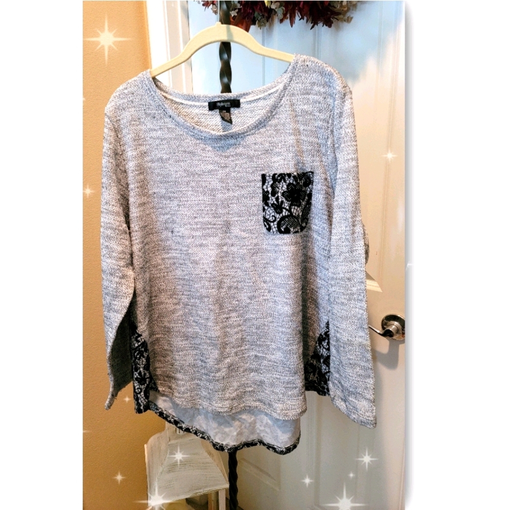 Sold *** Long Sleeve Lace detail Sweater